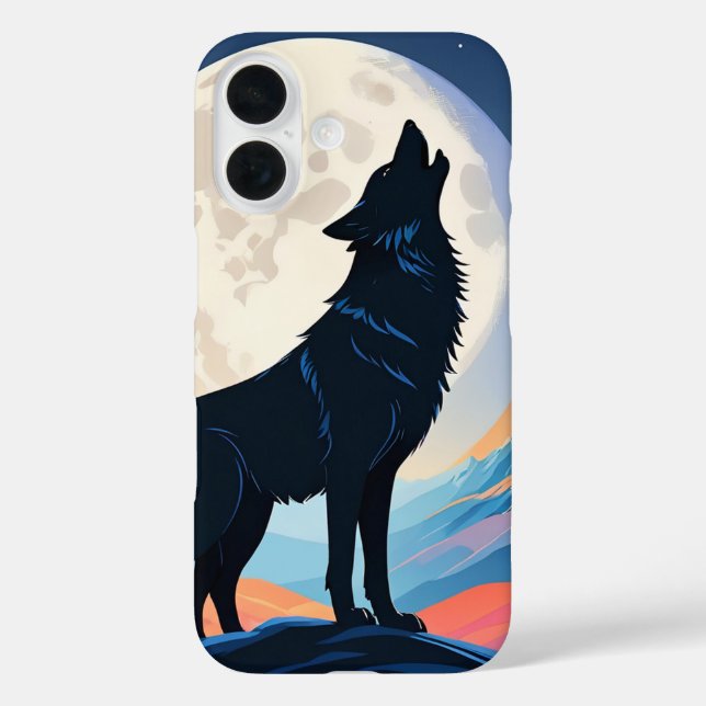 Wolf Howling At The Moon Case-Mate iPhone Case (Back)