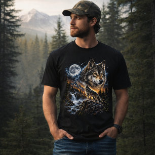 Wolf Howling At the Moon Forest Wildlife Nature T-Shirt
