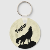 Wolf Howling at the Moon Illustration Personalised