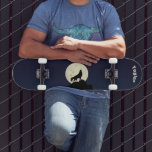 Wolf Howling at the Moon Illustration Personalised Skateboard<br><div class="desc">Show off your wild side with this personalised skateboard. It features a silhouette style illustration of a wolf in black howling at a pale yellow moon making it perfect for anyone who loves animals. This skate deck is ready to be personalised with a name or other text.</div>