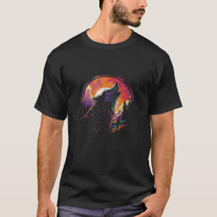 Wolf Howling at the Moon Midnight Women s Alaskan  T-Shirt