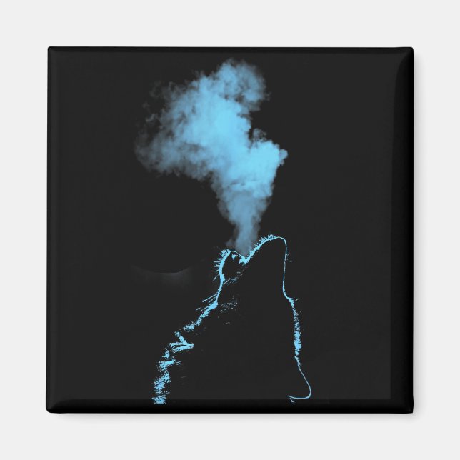 Wolf Howling At The Moon Starry Night Wolves Anima Magnet (Front)