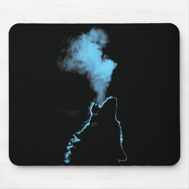 Wolf Howling At The Moon Starry Night Wolves Anima Mouse Mat (Front)