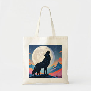 Wolf Howling At The Moon Tote Bag
