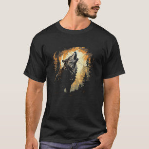 Wolf Howling At The Moon Watercolor Women s Alaska T-Shirt
