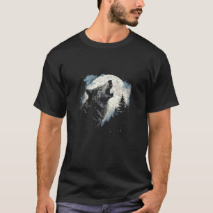 Wolf Howling At The Moon Watercolor Women s Alaska T-Shirt
