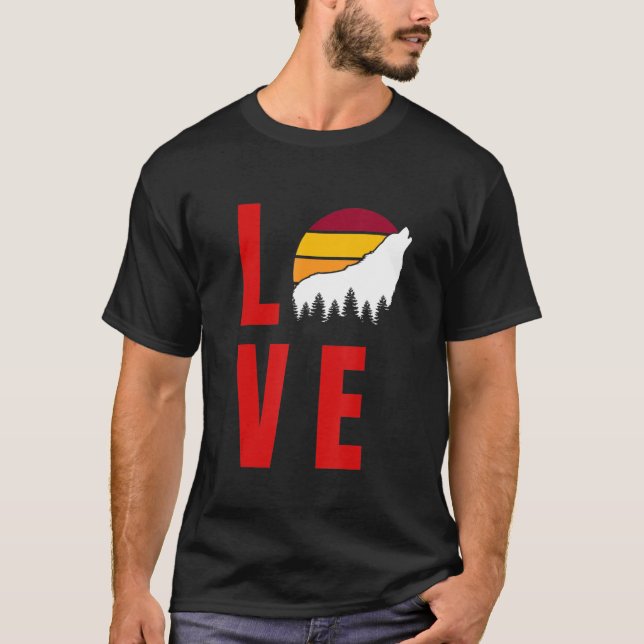 Wolf Howling At The Sun Wolf Howling Wolf T-Shirt (Front)