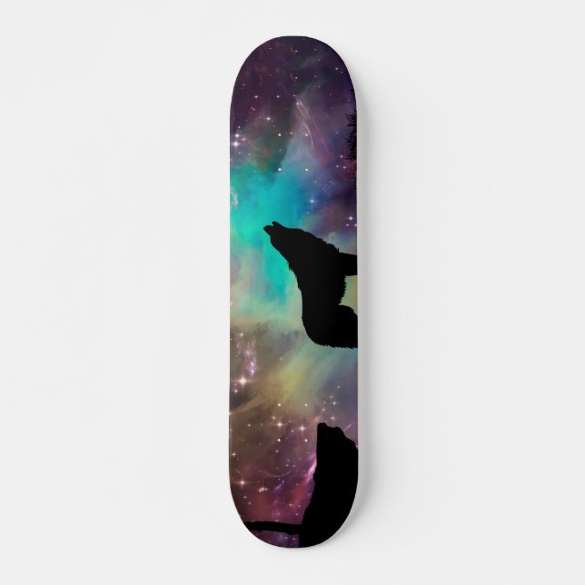 Wolf howling at the universe skateboard (Front)