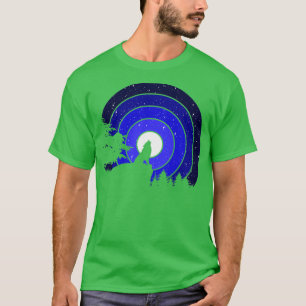 Wolf Howling Full Moon Stars T-Shirt