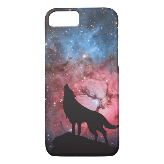 Wolf Howling in Galaxy Case-Mate iPhone Case (Back)