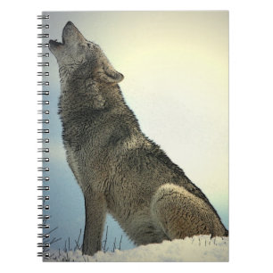 Wolf Howling in Snow Notebook