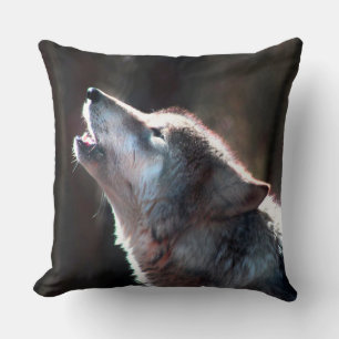 Wolf Howling Lone Wolf Cushion