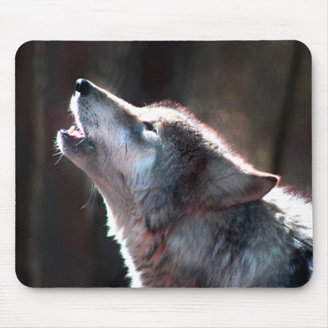 Wolf Howling Lone Wolf Mouse Mat (Front)