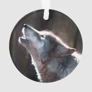 Wolf Howling Lone Wolf Ornament