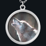 Wolf Howling Lone Wolf Silver Plated Necklace<br><div class="desc">Wolf howling,  if you love wolves or are a lone wolf this is for you.  Take this wild wolf home with you and live on the wild side.</div>