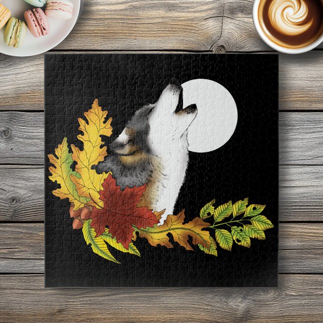 Wolf Howling Moon Jigsaw Puzzle (Creator Uploaded)