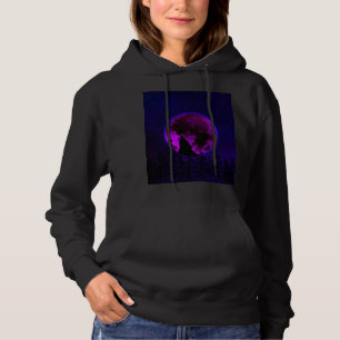 WOLF HOWLING MOON MAGENTA HOODIE