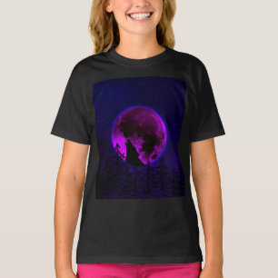 WOLF HOWLING MOON MAGENTA T-Shirt