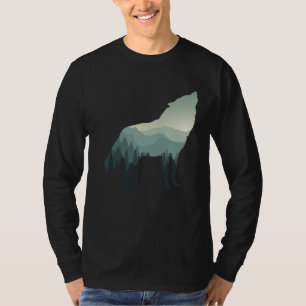Wolf Howling Mountain Forest T-Shirt