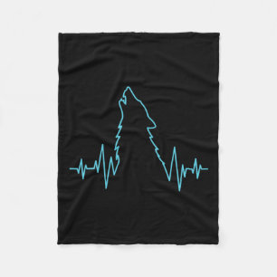 Wolf Howling Pulse Heartbeat Wolves Costume Animal Fleece Blanket