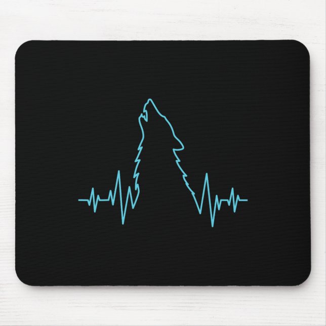 Wolf Howling Pulse Heartbeat Wolves Costume Animal Mouse Mat (Front)