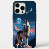 Wolf Howling Under Lunar Glow