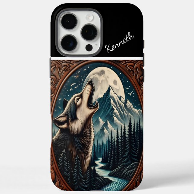 Wolf Howling Under Moonlight Case-Mate iPhone Case (Back)