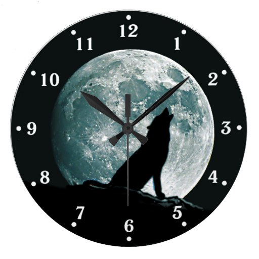 Image of Wolf Howling Wildlife Wall Clock