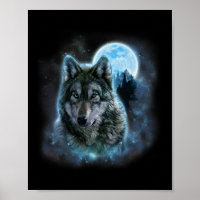 Wolf Icy Moon Galaxy Hunting Ground Grey Wolves Fo