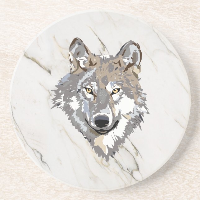 Wolf Illustration Coaster (Front)
