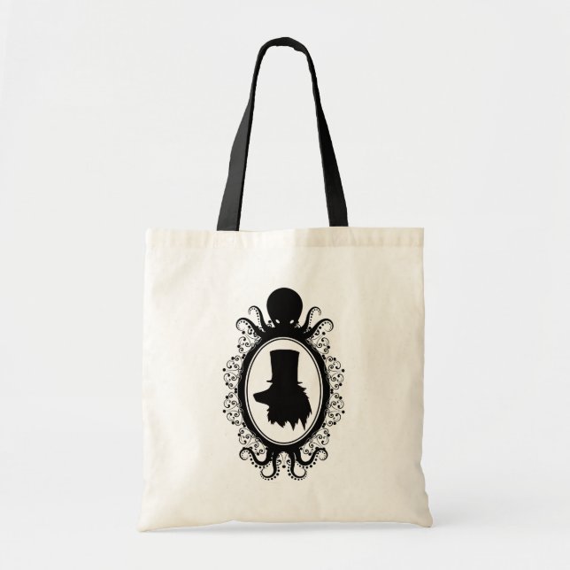Wolf in a Top Hat Cameo With Octopus Frame Tote Bag (Front)