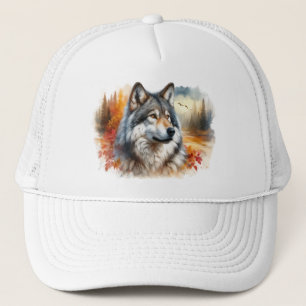 Wolf in Autumn Colours: Nature’s Beauty Unleashed Trucker Hat
