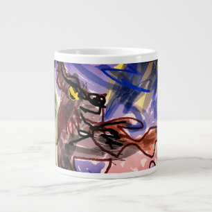 Wolf in autumn large coffee mug