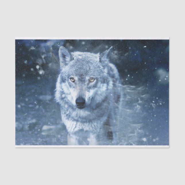 Wolf in Blizzard Tissue Paper (Front)