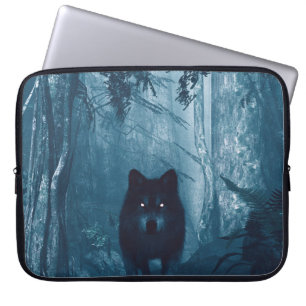 Wolf in Dark Forest. Laptop Sleeve