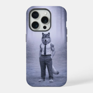 Wolf in Minimal Formal Attire – Silent Forest Port iPhone 15 Pro Case