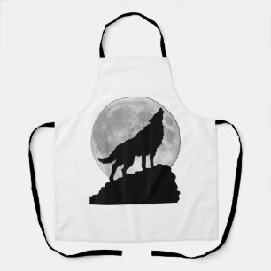 Wolf in moon light T Shirt - Cool full dog pup how Apron