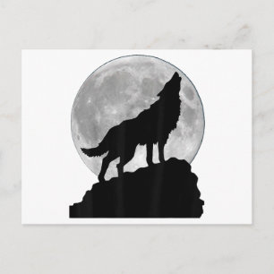Wolf in moon light T Shirt - Cool full dog pup how Postcard