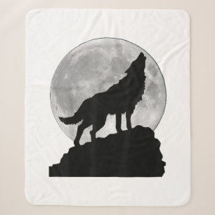 Wolf in moon light T Shirt - Cool full dog pup how Sherpa Blanket