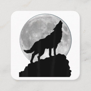 Wolf in moon light T Shirt - Cool full dog pup how Square Business Card
