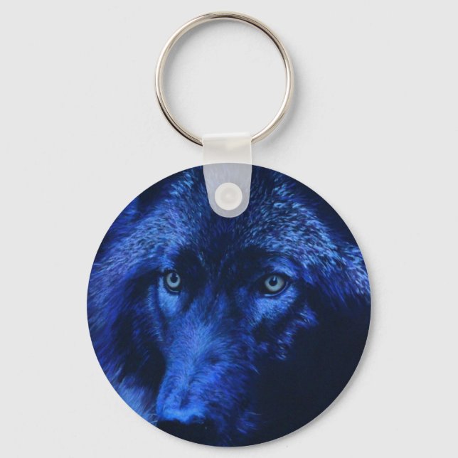 Wolf in moonlight (b) key ring (Front)