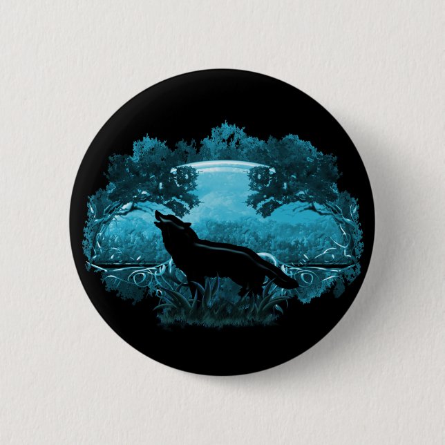 Wolf in Nature 6 Cm Round Badge (Front)