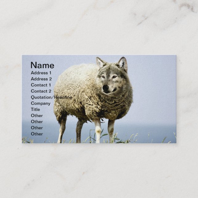 Wolf in Sheep Clothing Business Card (Front)