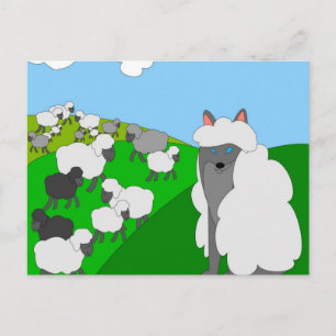 wolf in sheep's clothing postcard