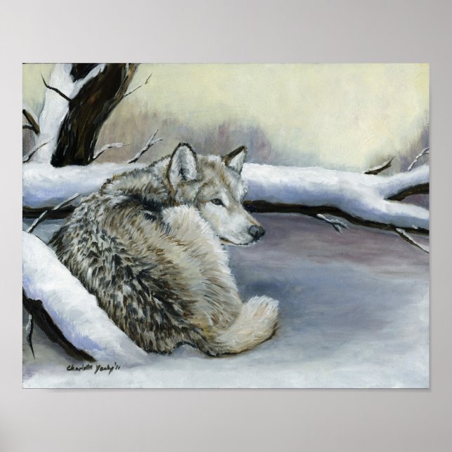 Wolf in Snow Art Print (Front)