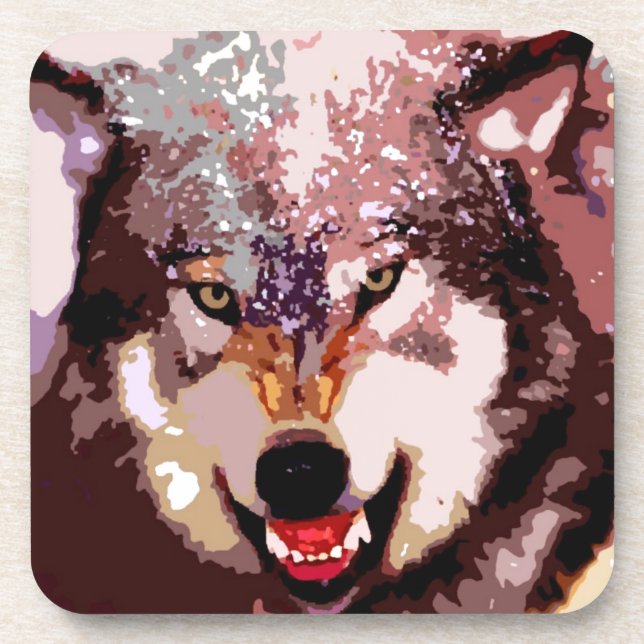 Wolf in Snow Coaster (Front)