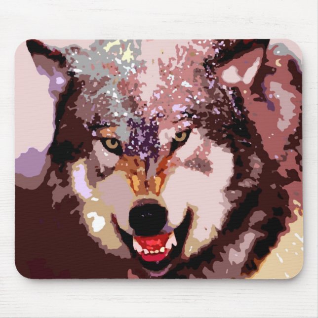Wolf in Snow Mouse Mat (Front)