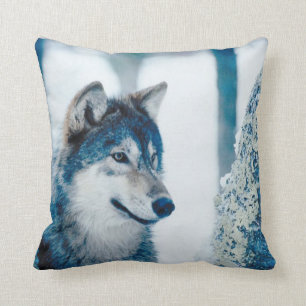 Wolf  In Snow Throw  Pillow