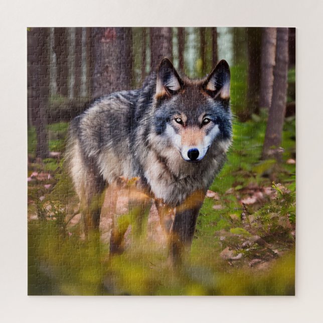 Wolf in the Forest Jigsaw Puzzle (Vertical)