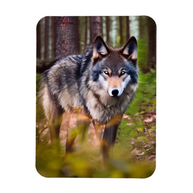 Wolf in the Forest Magnet (Vertical)